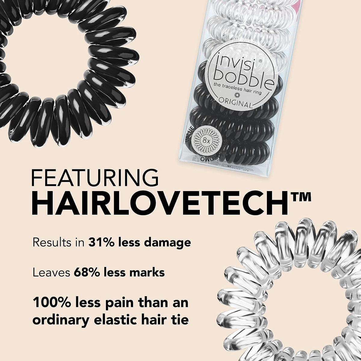 invisibobble crystal clear worn as wrist accessory for discreet, stylish convenience