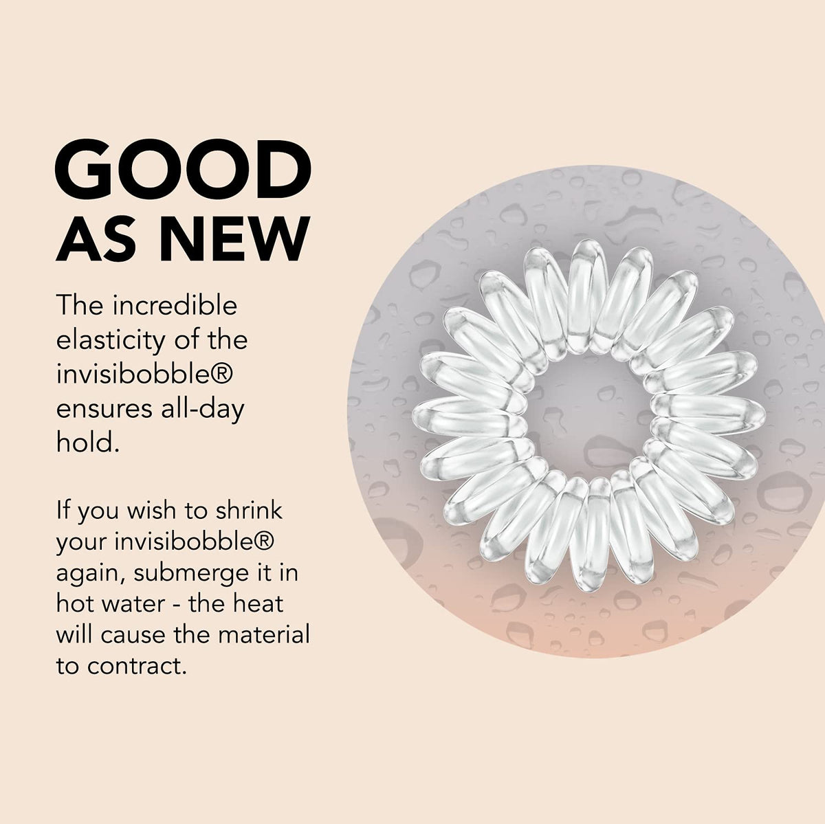 invisibobble on bathroom counter in lifestyle scene for everyday use benefit