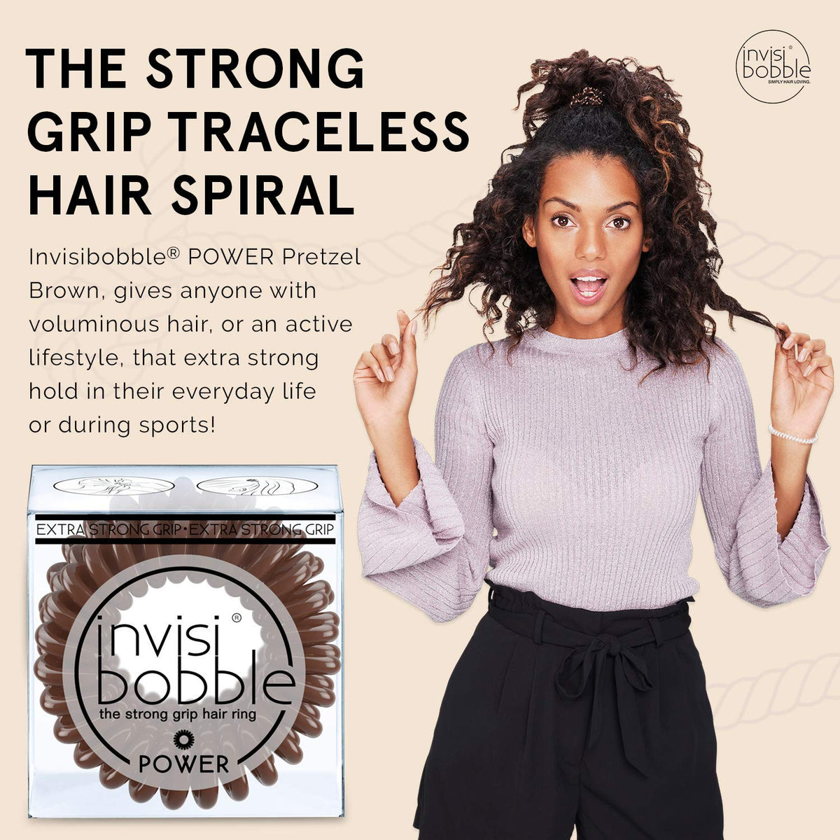 invisibobble power close-up spiral detail highlighting reinforced grip benefit