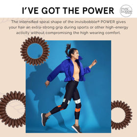 invisibobble power in hair ponytail on active woman demonstrating secure hold