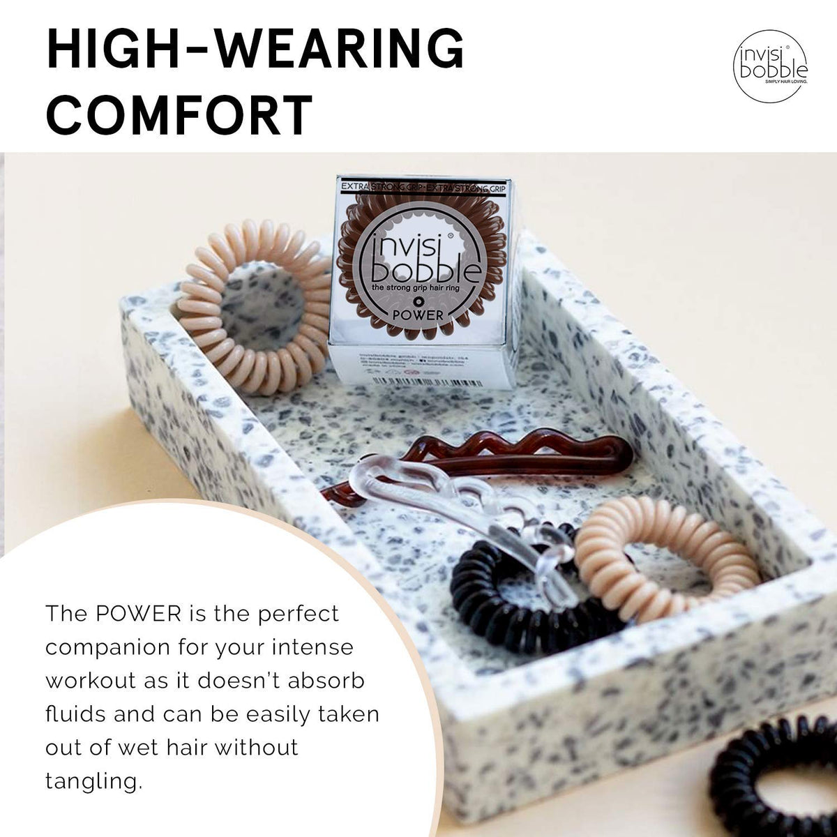 invisibobble power on wet hair after swimming showing waterproof performance