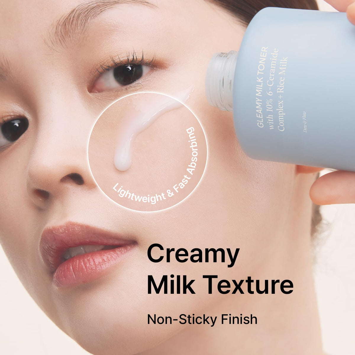 inyoe creamy texture swirl demonstrating fast-absorbing, non-greasy finish