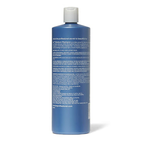 ion shampoo bottle on bathroom shelf promoting softer hair results