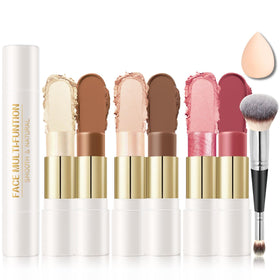 IONSGAKO front packaging showing six cream contour sticks and included brush for portable makeup