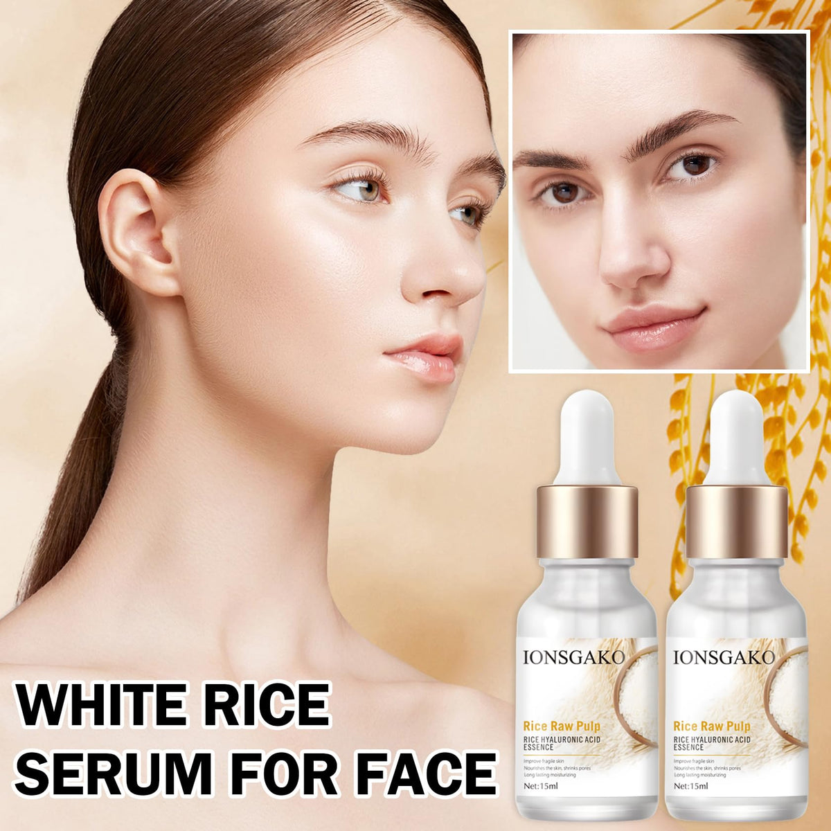 IONSGAKO close-up texture of serum highlighting lightweight absorption