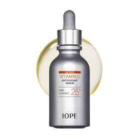 IOPE front packaging showing bottle and box, highlights potency and protection