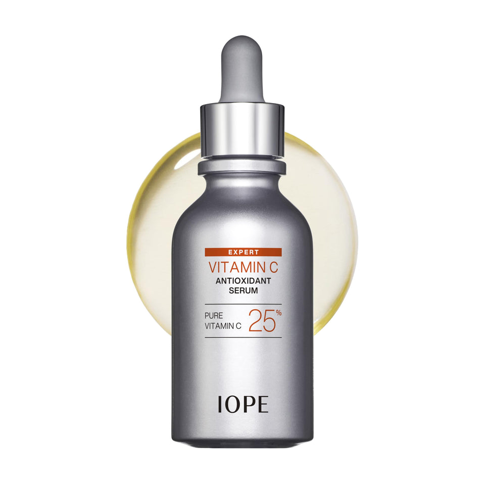 IOPE front packaging showing bottle and box, highlights potency and protection
