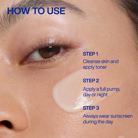 IOPE applying serum to hand showing smooth absorption benefit