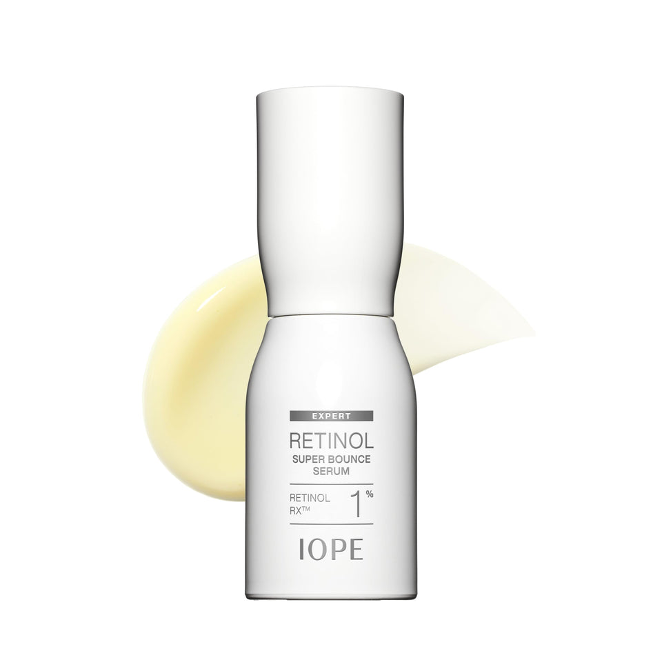 IOPE bottle front packaging showing serum for firmer skin benefit