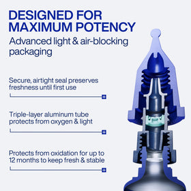 IOPE open tube nozzle emphasizing air-light blocking packaging