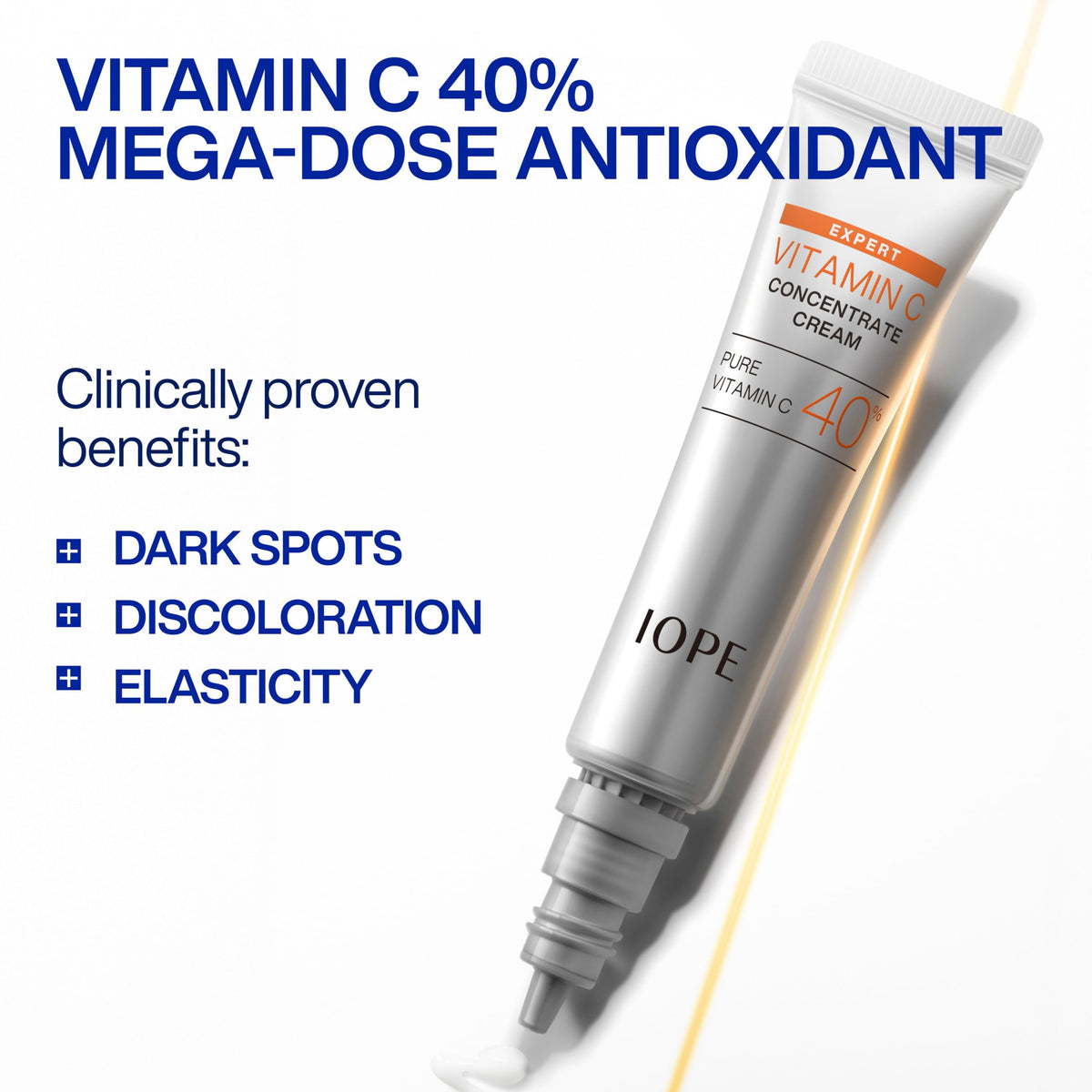 IOPE triple-layer aluminum tube detail preserving vitamin C potency