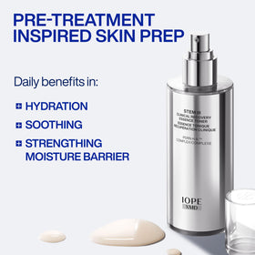 IOPE XMD Stem III close-up droplet texture highlighting lightweight absorption and immediate hydration effect