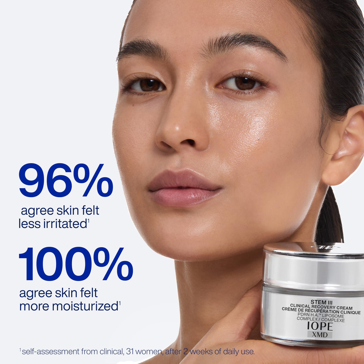 IOPE cream beside coin showing 1.69 fl oz size for travel convenience