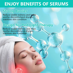 Ipsify serum texture on fingertips illustrating lightweight hydration and fast absorption benefit