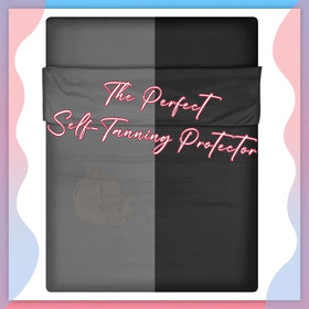 Irenare sleep sack in use on bed protecting sheets from self-tanning products