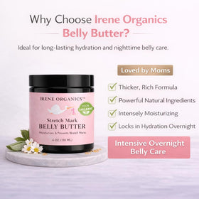 Irene Organics ingredient bowl with shea, coconut, rosehip showing organic nourishment