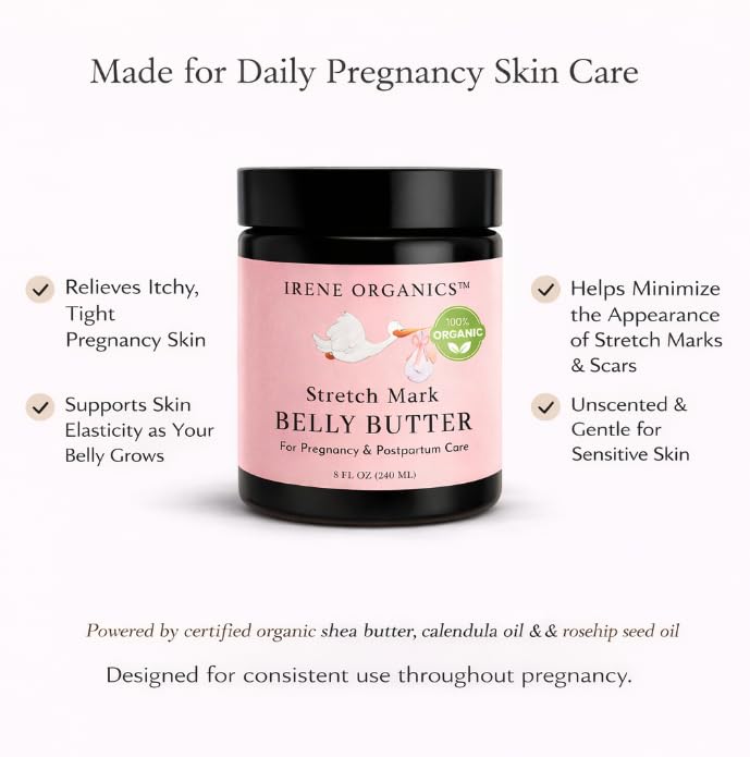 Irene Organics open jar texture close-up illustrating rich balm for long-lasting hydration