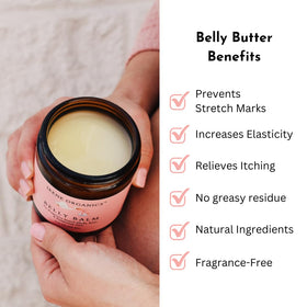 Irene Organics open jar texture showing creamy absorbent balm consistency