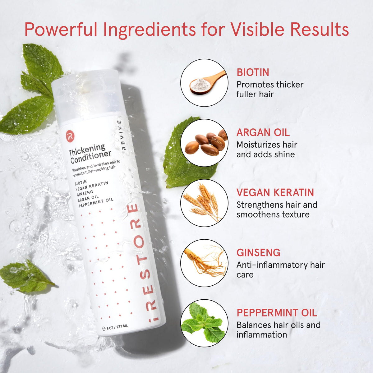 iRestore creamy conditioner texture on hand for moisturizing effect