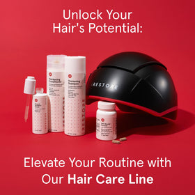 iRestore conceptual before and after illustration showing denser hair benefit