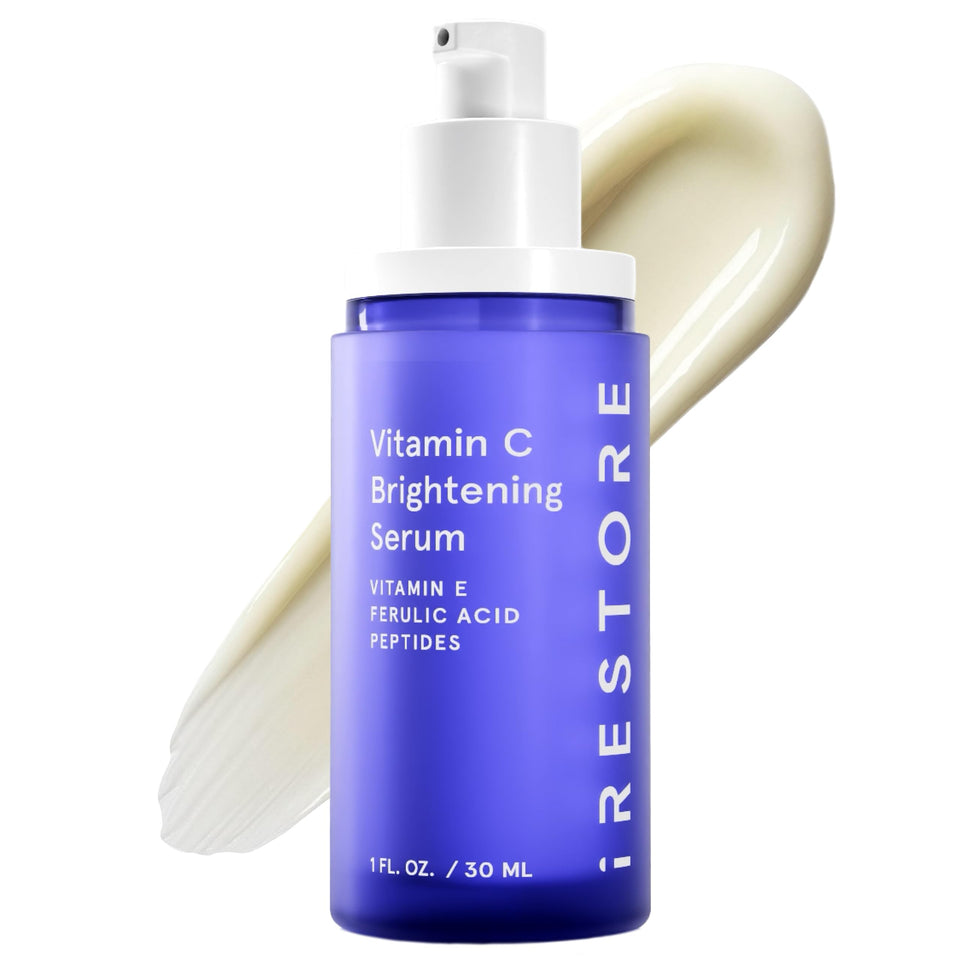 iRestore front packaging showing brightening serum and benefits