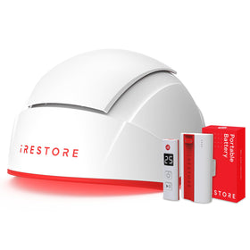 iRestore front view showing cap design and broad coverage benefit