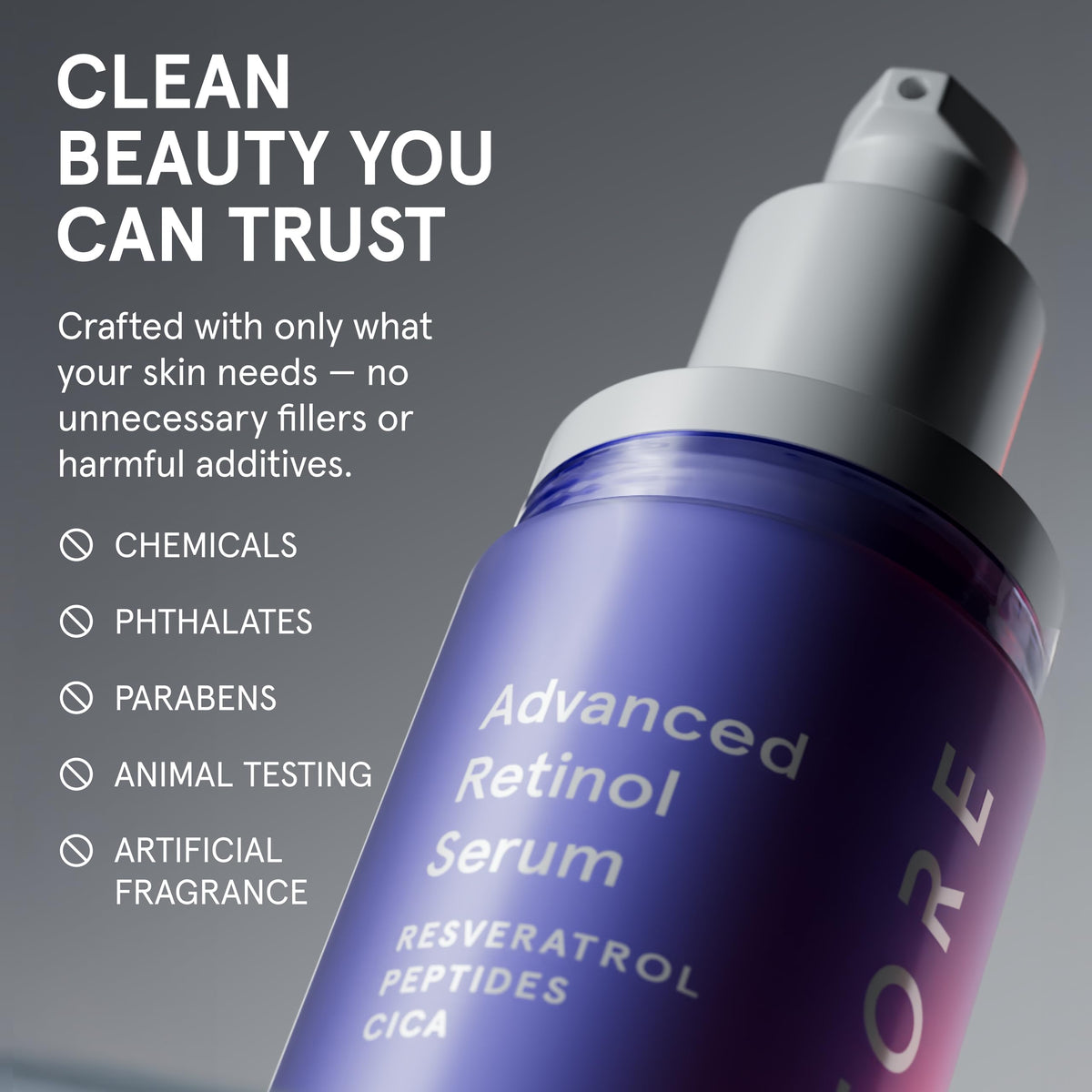 iRestore ingredients flatlay with peptides, ceramides and hyaluronic acid for multi-action care