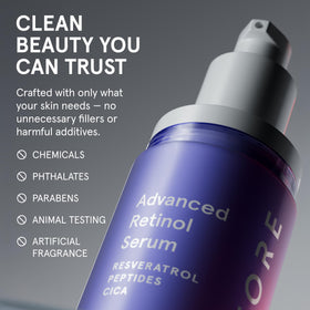 iRestore ingredients flatlay with peptides, ceramides and hyaluronic acid for multi-action care