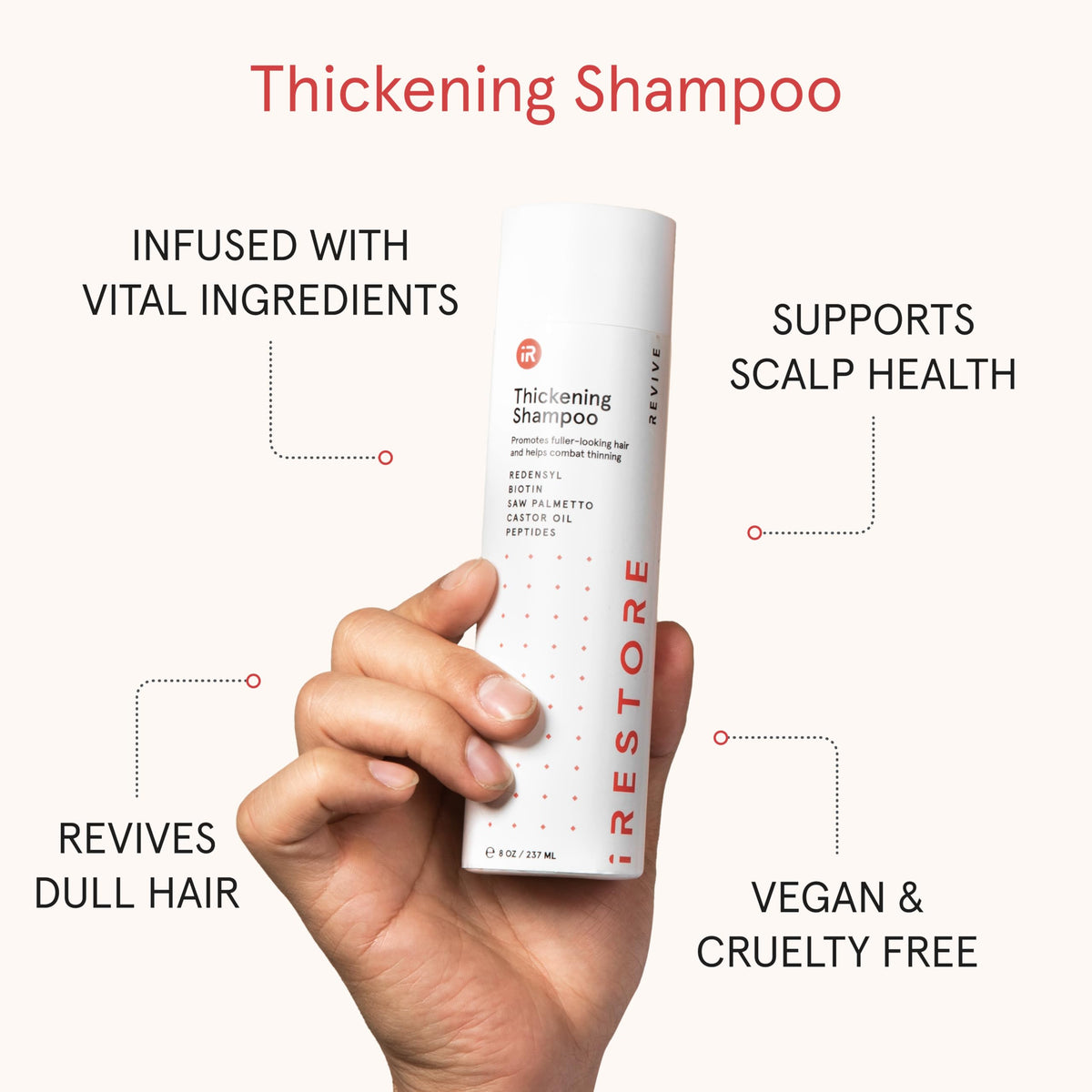 iRestore shampoo lather texture demonstrating gentle cleansing