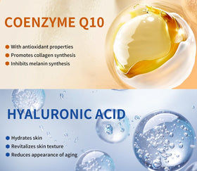 IREV visual display of coenzyme Q10 retinol and collagen ingredients supporting skin resilience