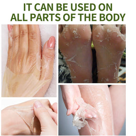 IREV close-up texture of green peeling oil, highlights gentle exfoliation