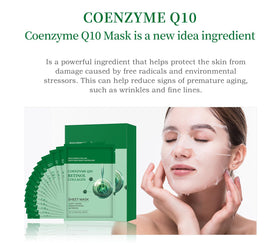 IREV sheet mask applied on model demonstrating contour fit and even serum delivery