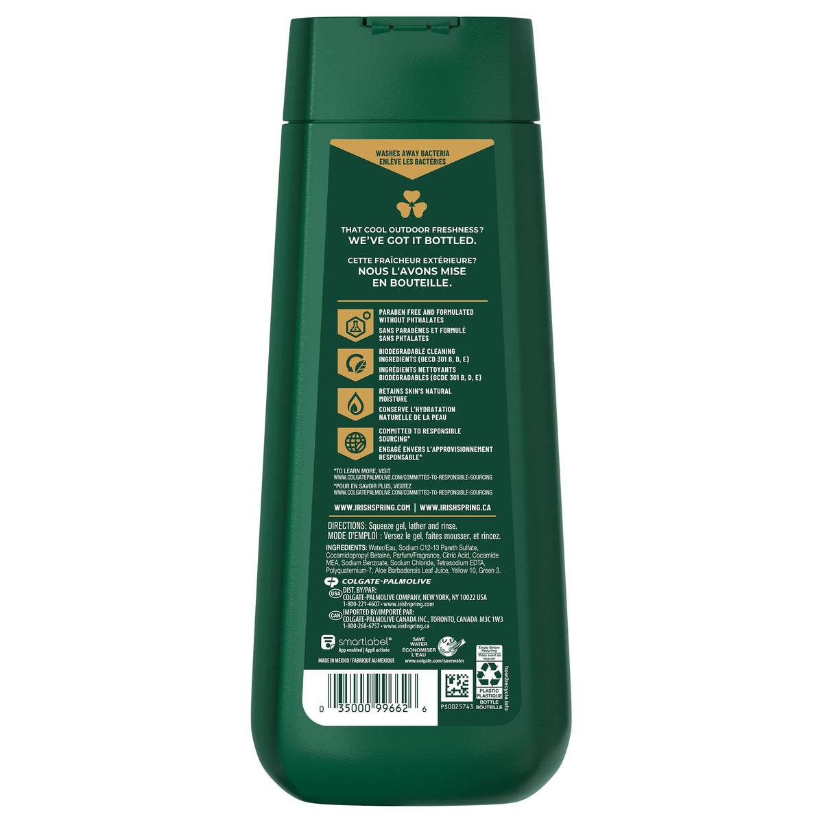 Irish Spring gel texture close-up for smooth hydrating lather