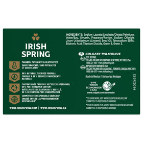 Close-up of Irish Spring bar texture highlighting lathering and cleaning benefit