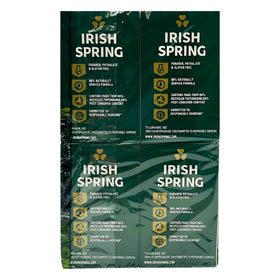 Irish Spring bar close-up showing texture and gentle flaxseed oil benefit