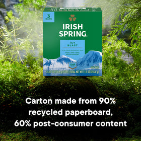 Irish Spring bar label detail showing ingredient highlights and natural-derived benefit