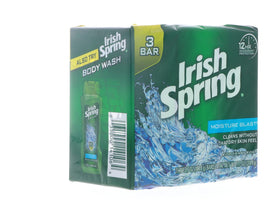 Irish Spring bar on bathroom shelf lifestyle shot suggesting invigorating freshness
