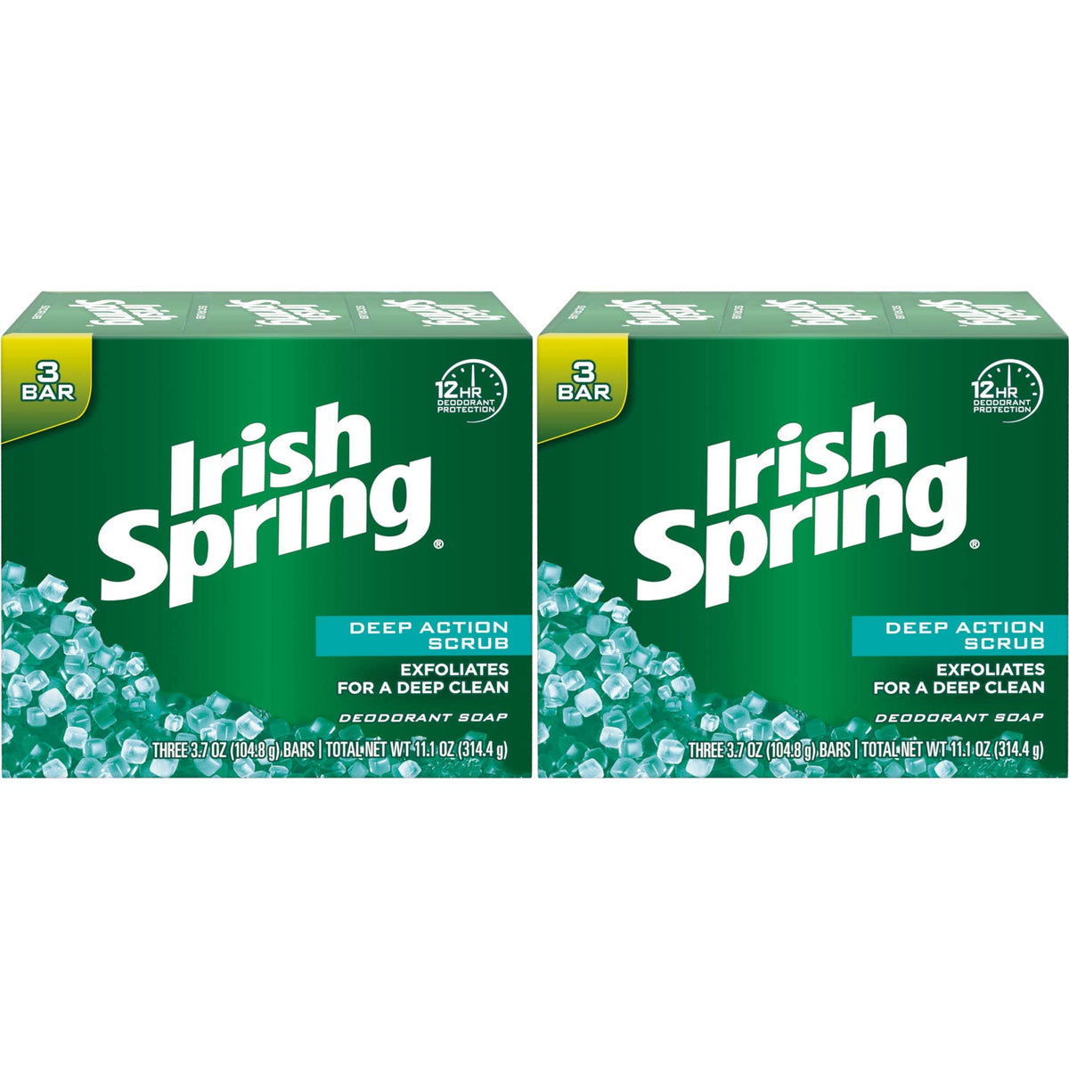 Irish Spring close-up of scrub texture showing exfoliating granules for smoother skin