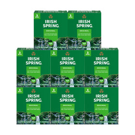 Irish Spring front packaging showing multiple bars and fresh scent benefits