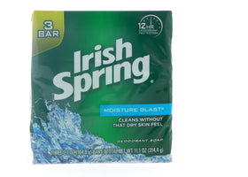 Irish Spring front packaging showing three-bar retail pack and clear branding benefit