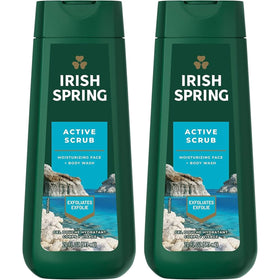 Irish Spring front packaging showing two 20oz bottles and fresh scent benefit