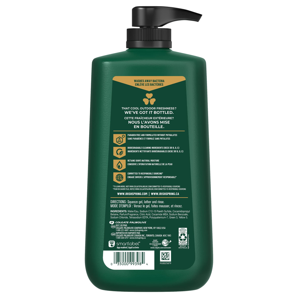Irish Spring pack of four bottles illustrating bulk value and supply benefit