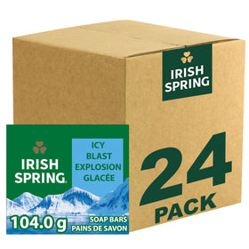 Irish Spring front pack showing 24-bar bundle and fresh scent benefit