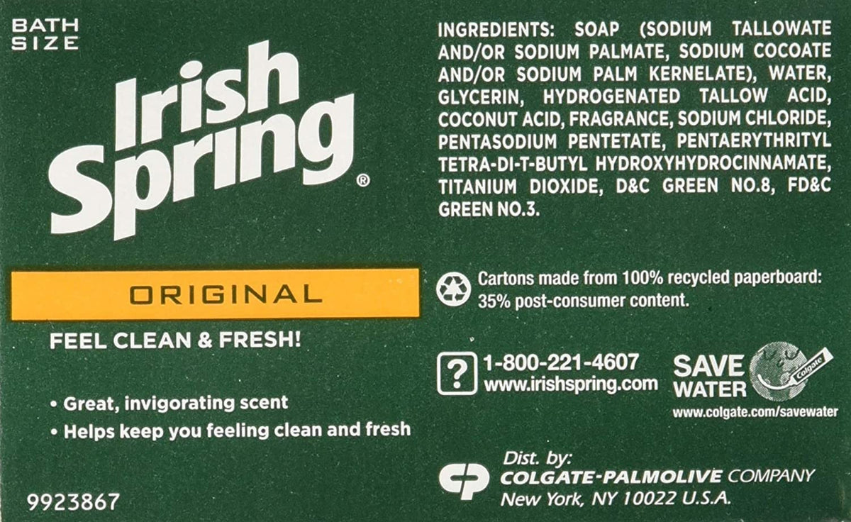 irish spring bar placed on bathroom shelf for neat storage benefit