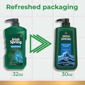 Irish Spring pump close-up highlighting dispenser for convenient one-hand use