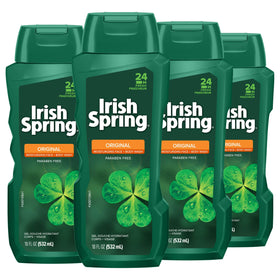 Irish Spring bottle front packaging showing clean scent and fresh benefit