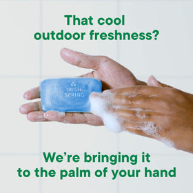 Irish Spring recyclable carton packaging emphasizing eco-friendly storage benefit