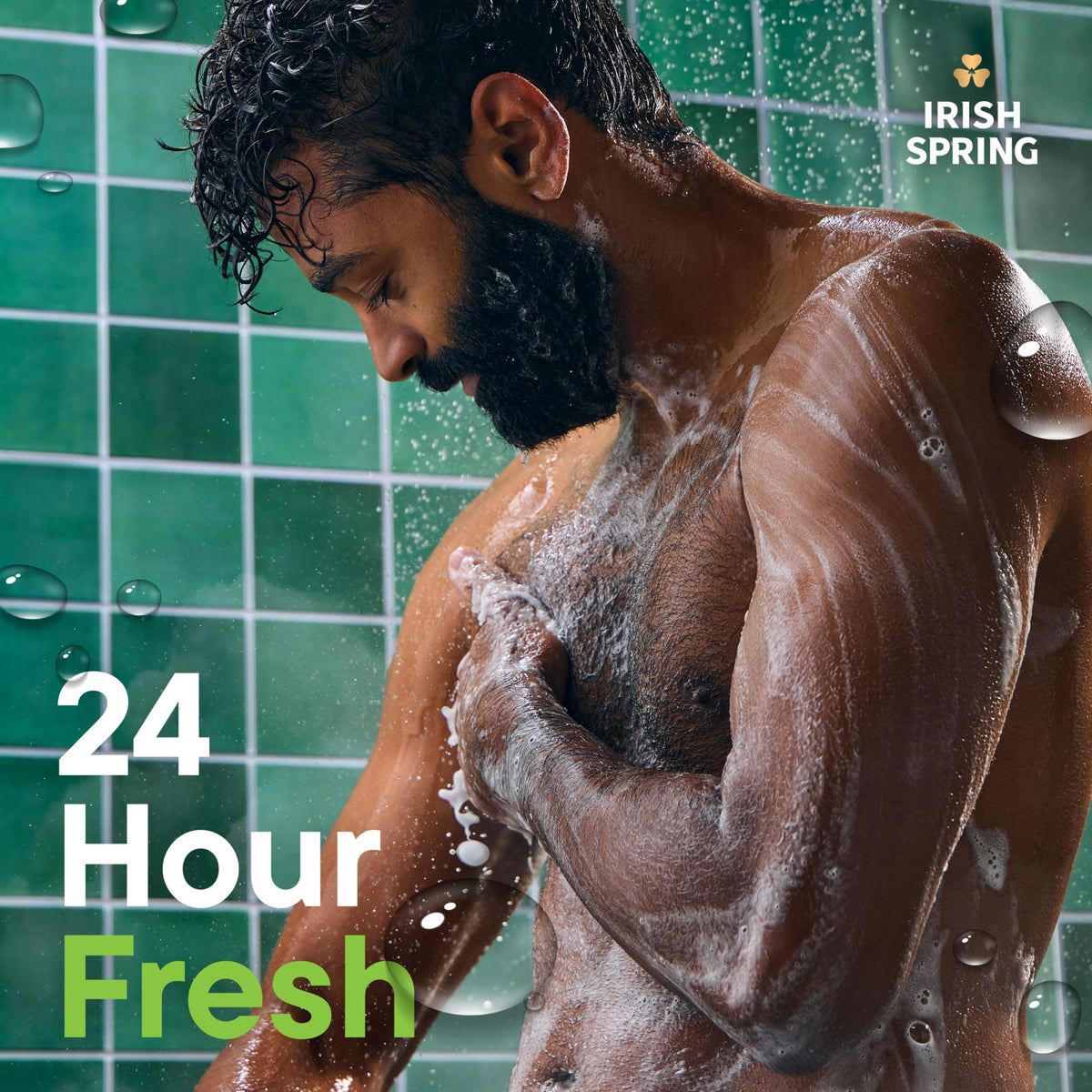 Irish Spring in-shower use with water showing convenient multitasker