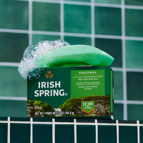 Irish Spring single bar close-up highlighting grip and long-lasting use