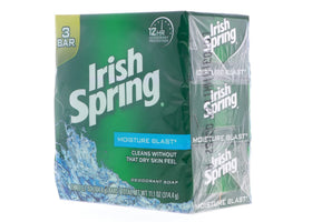 Irish Spring single bar close-up highlighting smooth surface and moisturizing appeal